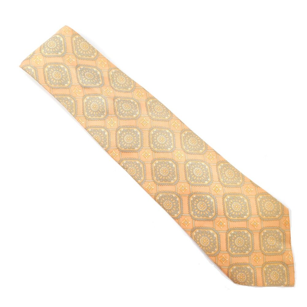 Lord Copley Men Necktie Geometric Color Orange Gray Size 57x4 - NWOT
